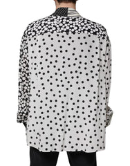 Dolce & Gabbana Black White Polka Dots Silk Men Casual Shirt - Shirts