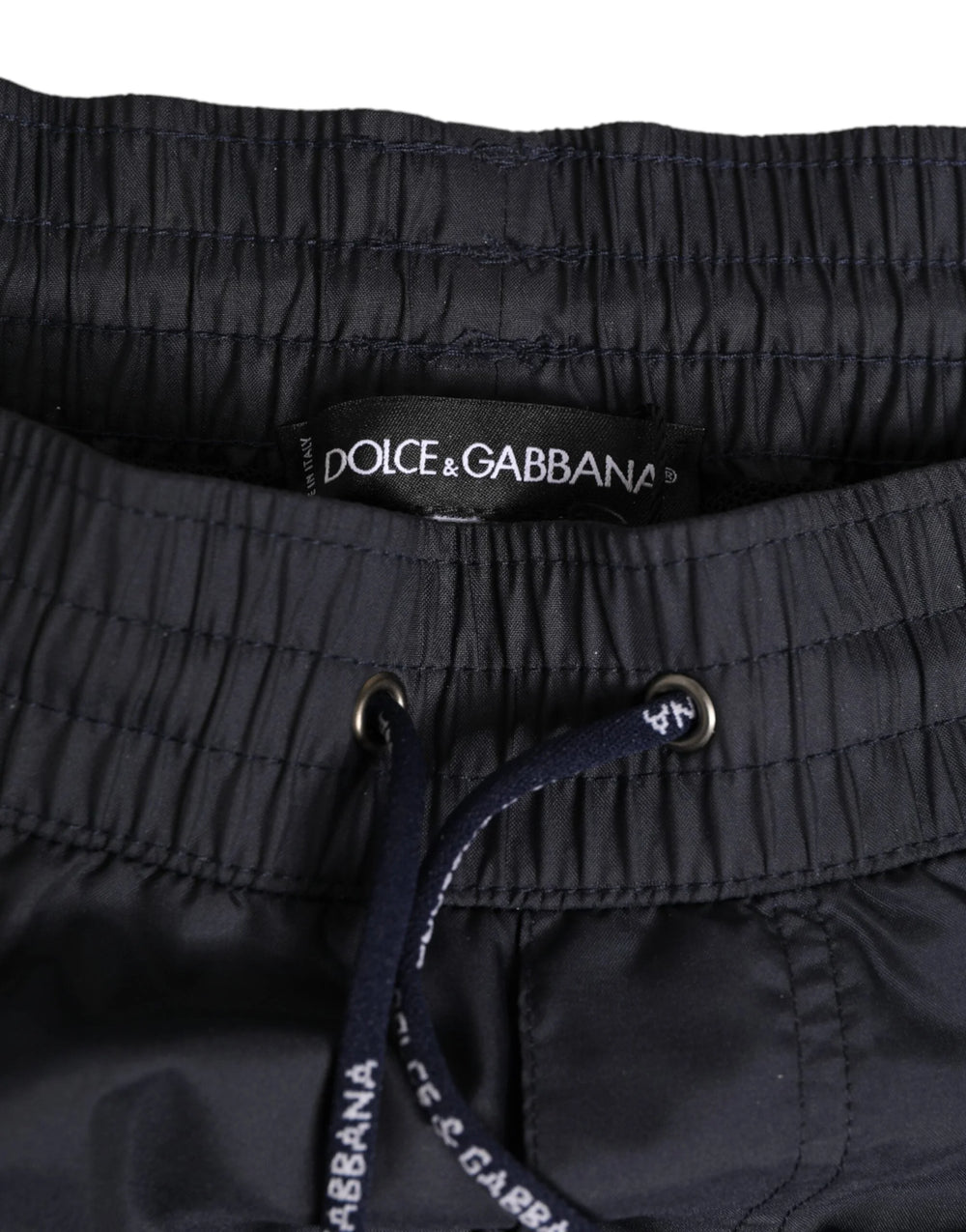 Dolce & Gabbana Black White Polyester Logo Elastic Waistband Swimwear - IT4 | S - Swim Boxers