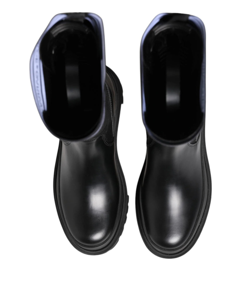 Dolce & Gabbana Black White Polyester Socks High Boots Shoes - EU39/US8.5 - Boots