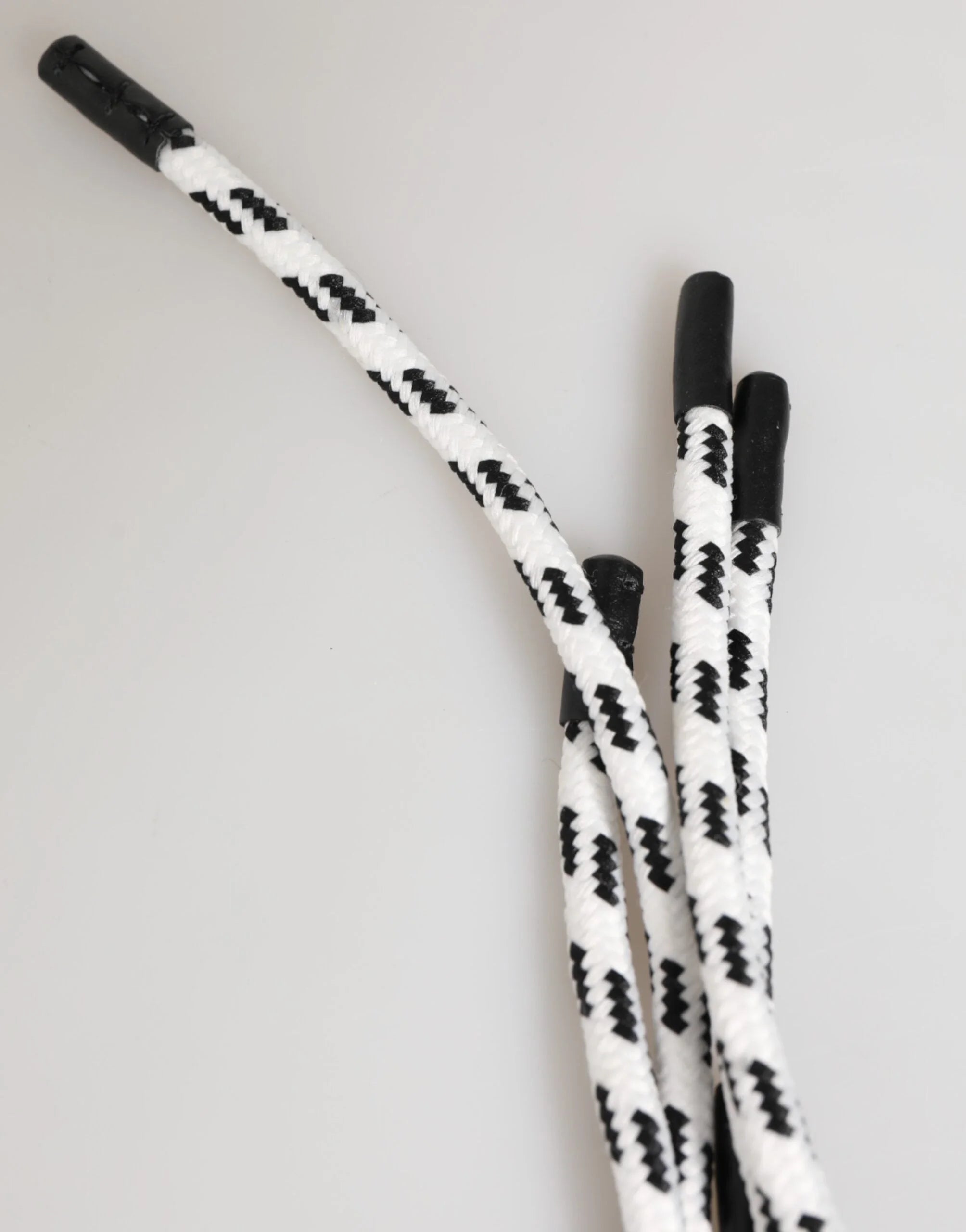 Dolce & Gabbana Black White Polyester Tape String DG Logo Keychain Keyring - Keychains