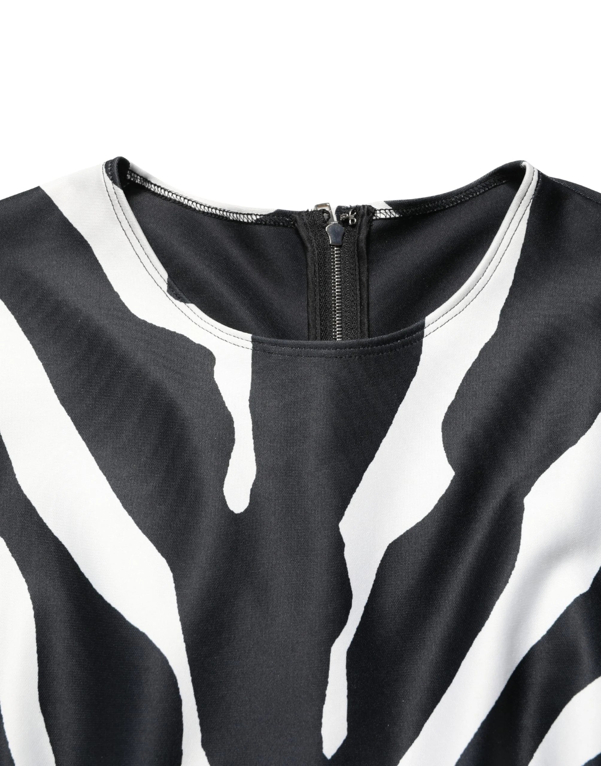 Dolce & Gabbana Zwart Wit Poliéster Zebra Patroon Overalpak - IT44 | L