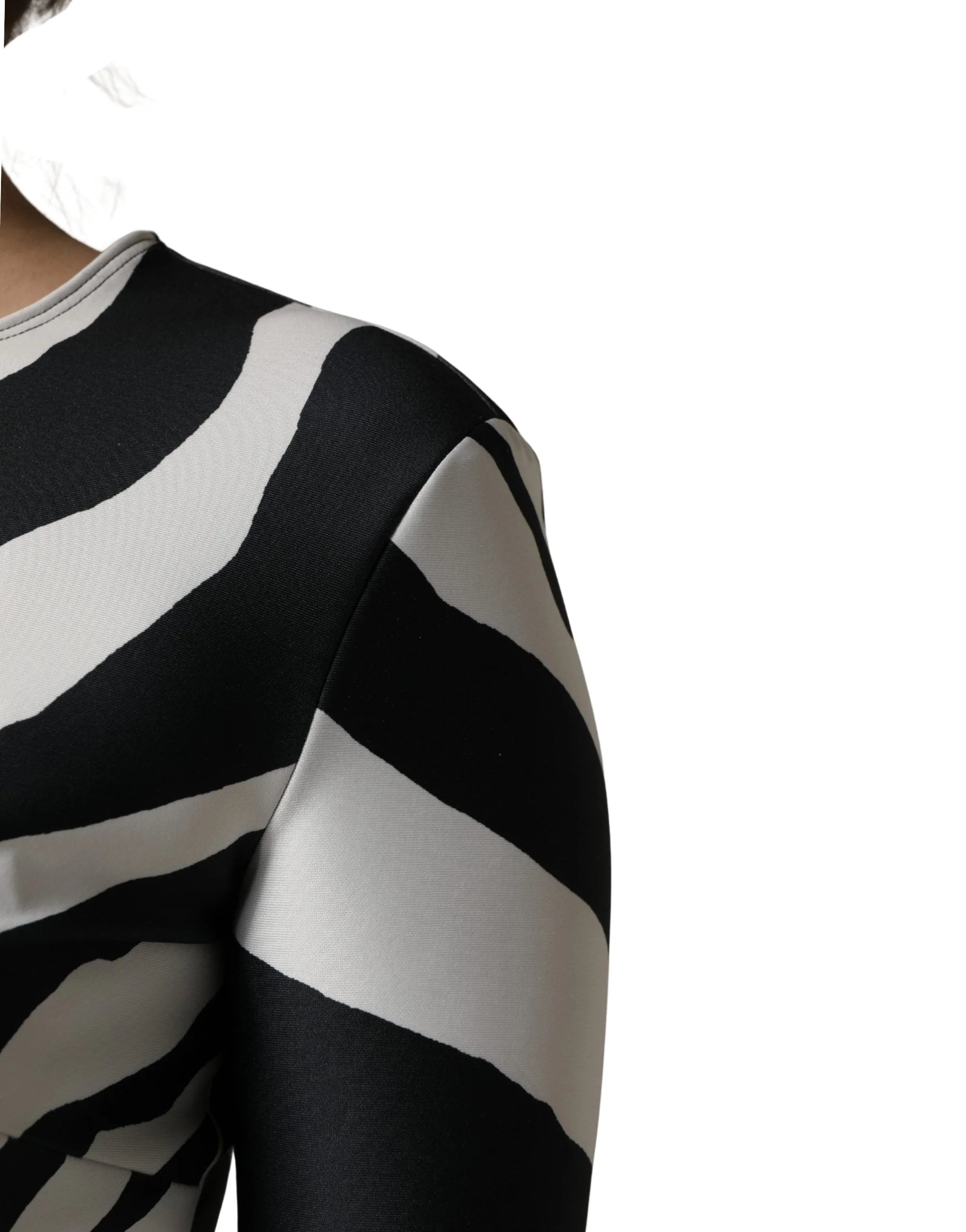 Dolce & Gabbana Zwart Wit Poliéster Zebra Patroon Overalpak - IT44 | L