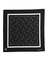 Dolce & Gabbana Black White Printed Square Foulard Scarf - Scarves & Shawls