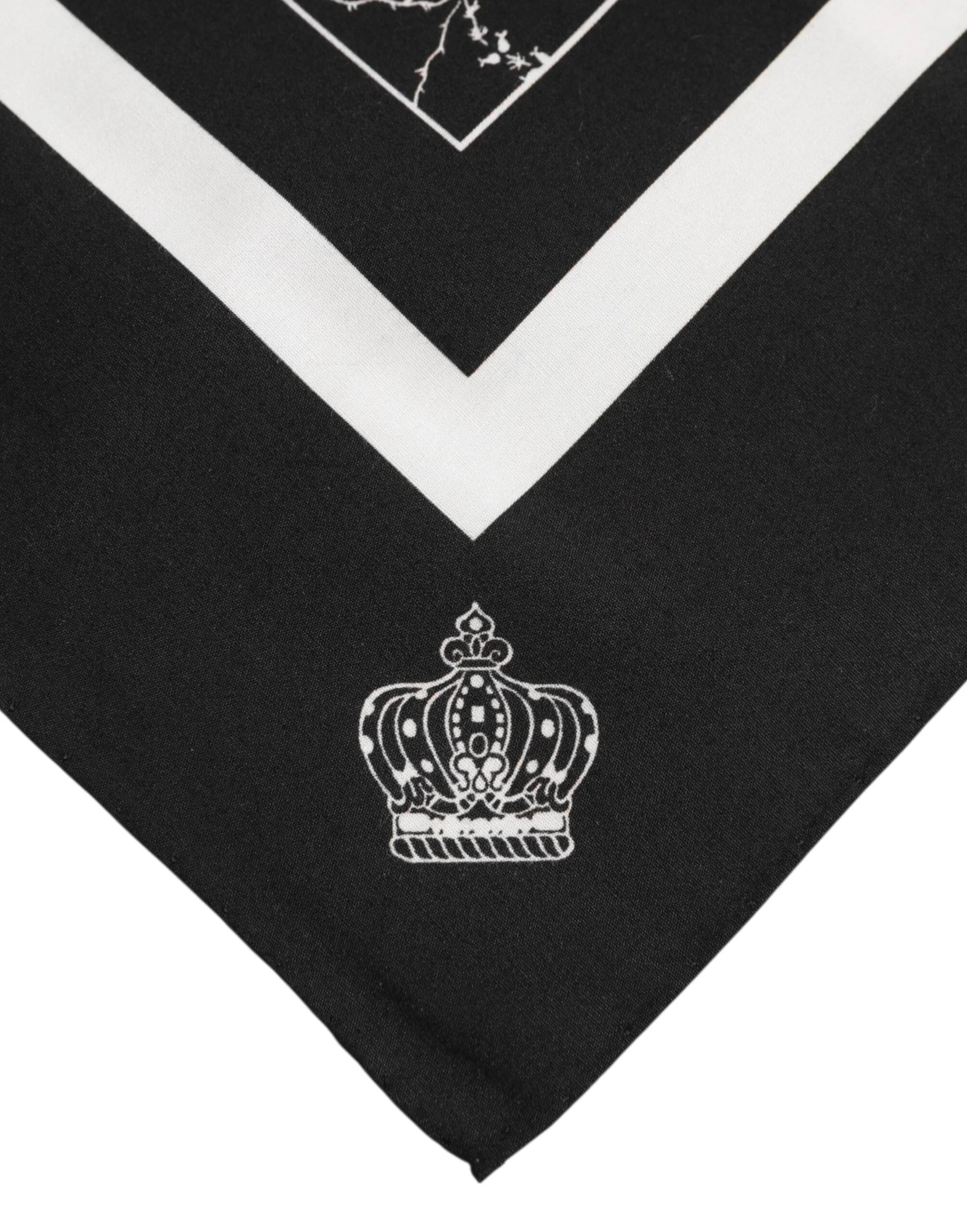 Dolce & Gabbana Black White Printed Square Foulard Scarf - Scarves & Shawls