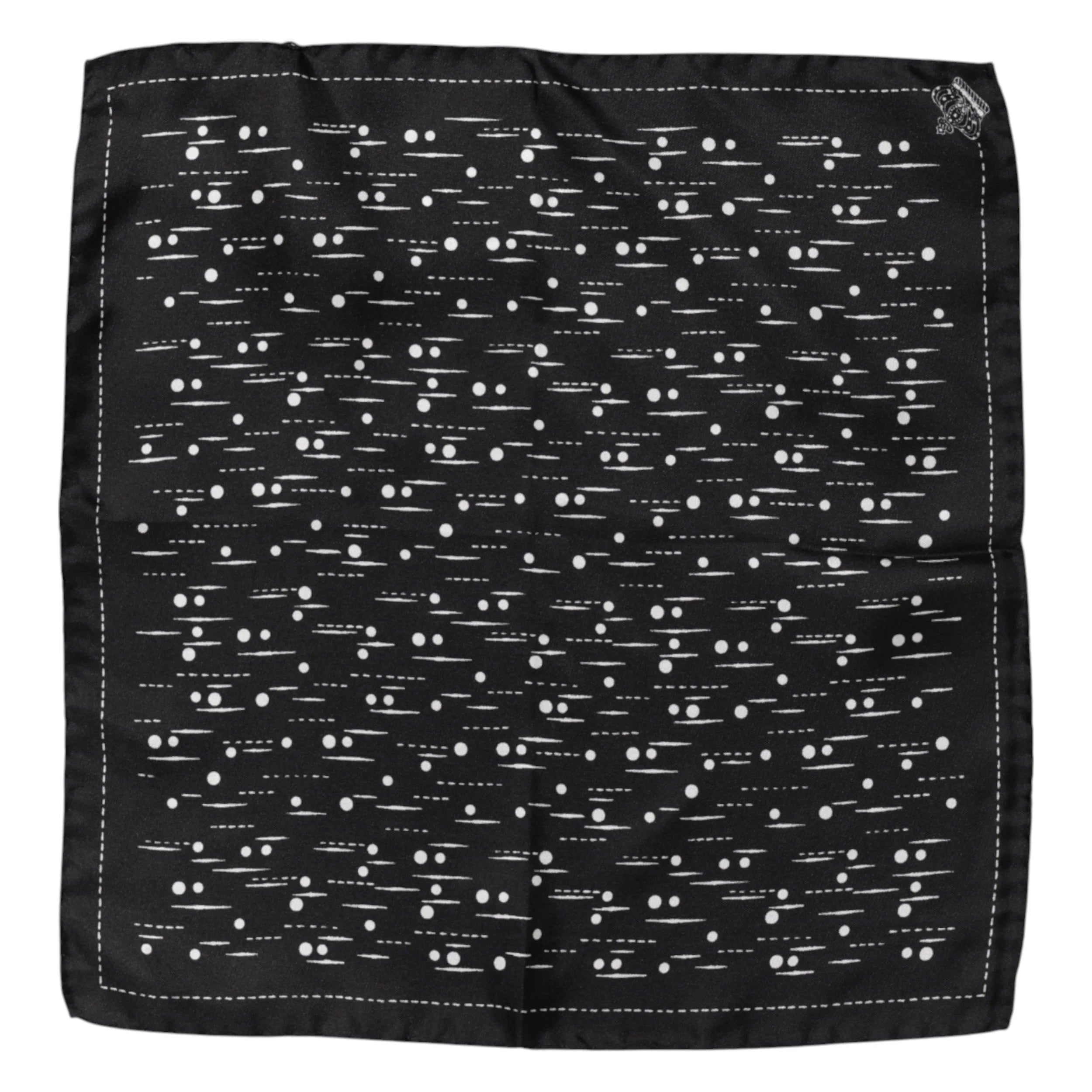 Dolce & Gabbana Black White Printed Square Men Foulard Scarf - Scarves & Shawls