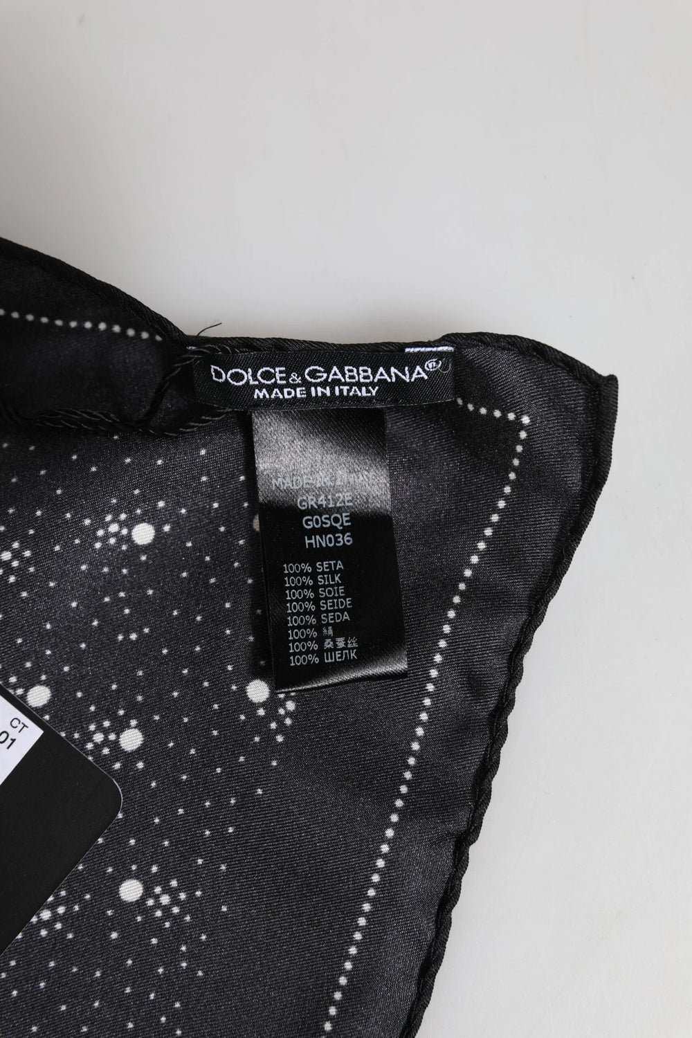 Dolce & Gabbana Black White Printed Square Men Foulard Scarf - Scarves & Shawls