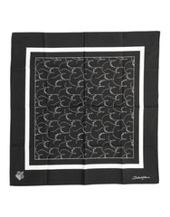Dolce & Gabbana Black White Printed Square Men Foulard Scarf - Scarves & Shawls