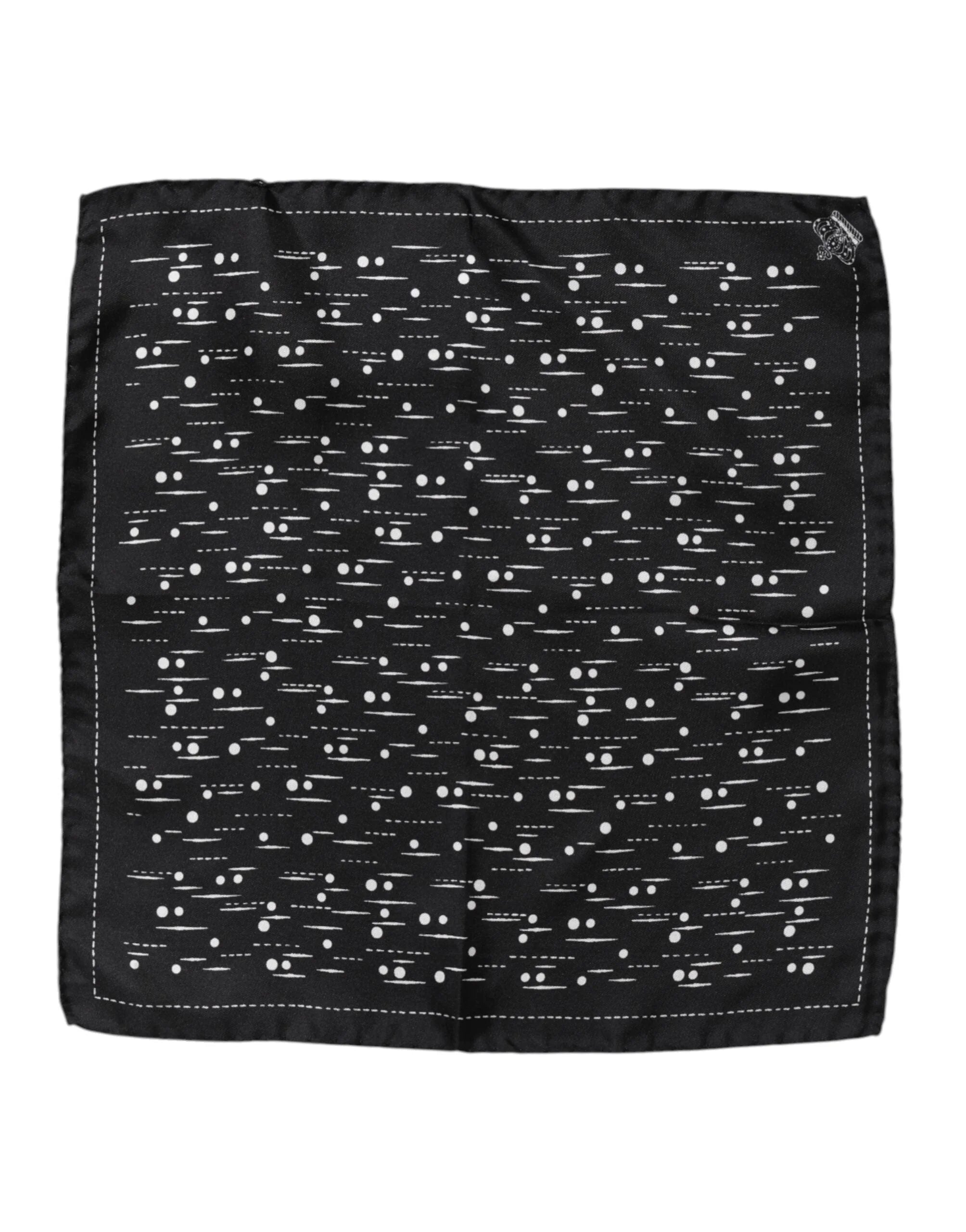 Dolce & Gabbana Black White Printed Square Men Foulard Scarf - Scarves & Shawls