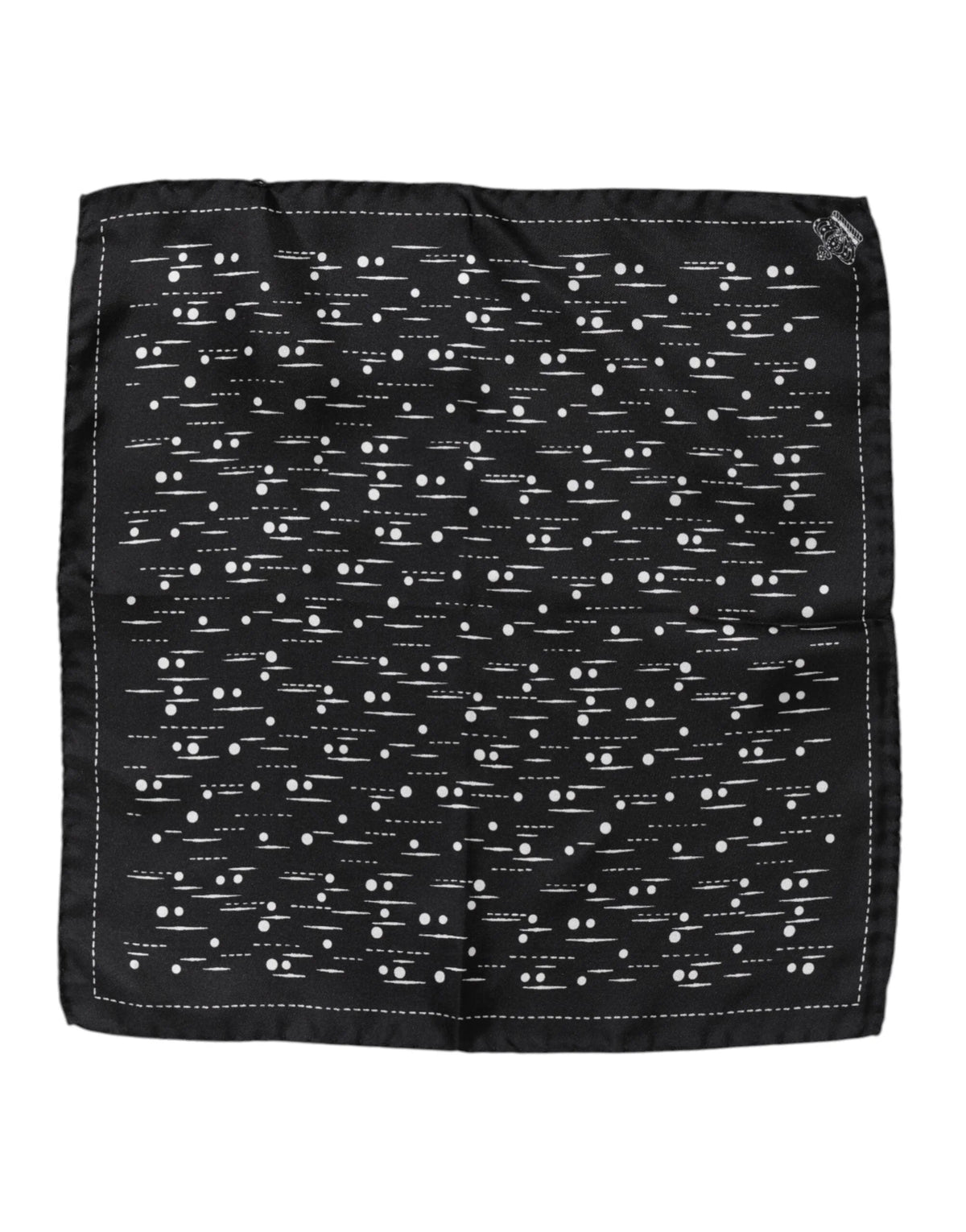 Dolce & Gabbana Black White Printed Square Men Foulard Scarf - Scarves & Shawls