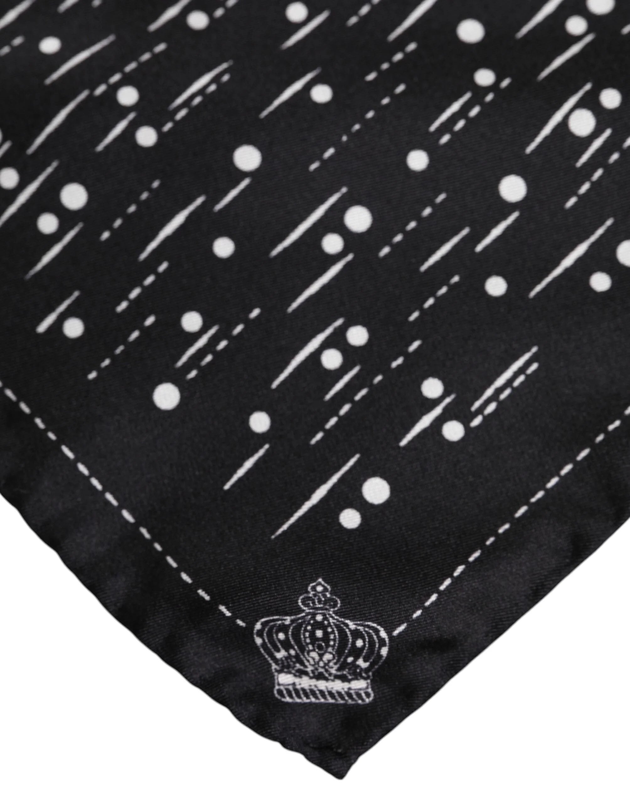 Dolce & Gabbana Black White Printed Square Men Foulard Scarf - Scarves & Shawls