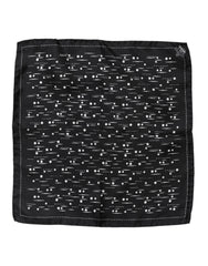 Dolce & Gabbana Black White Printed Square Men Foulard Scarf - Scarves & Shawls