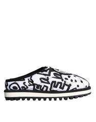Dolce & Gabbana Black White Quilted Logo Sandals Slides Shoes - EU44/US11 - Sandals