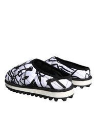 Dolce & Gabbana Black White Quilted Logo Sandals Slides Shoes - EU44/US11 - Sandals