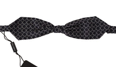 Dolce & Gabbana Black White Round 100% Silk Neck Papillon Tie - Neckties