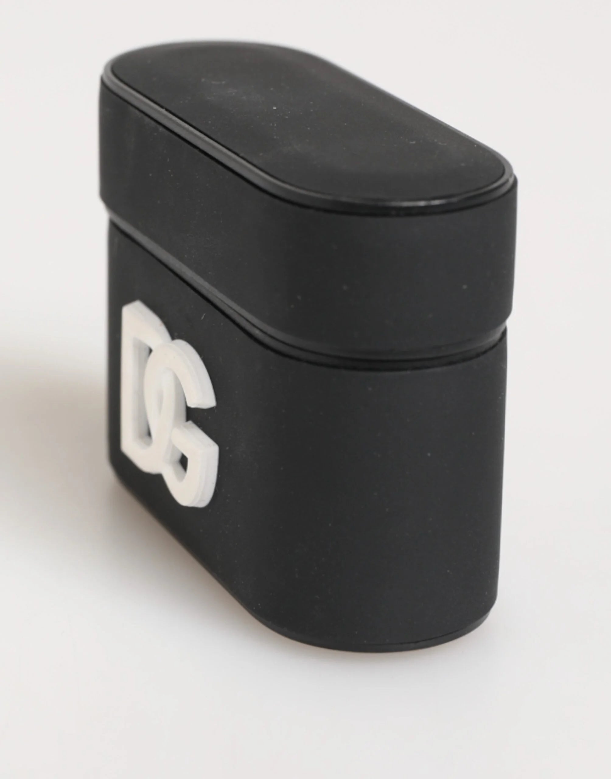 Dolce & Gabbana Black White Rubber Embossed Logo Accessory Airpods Case - Headphone Carrying Cases