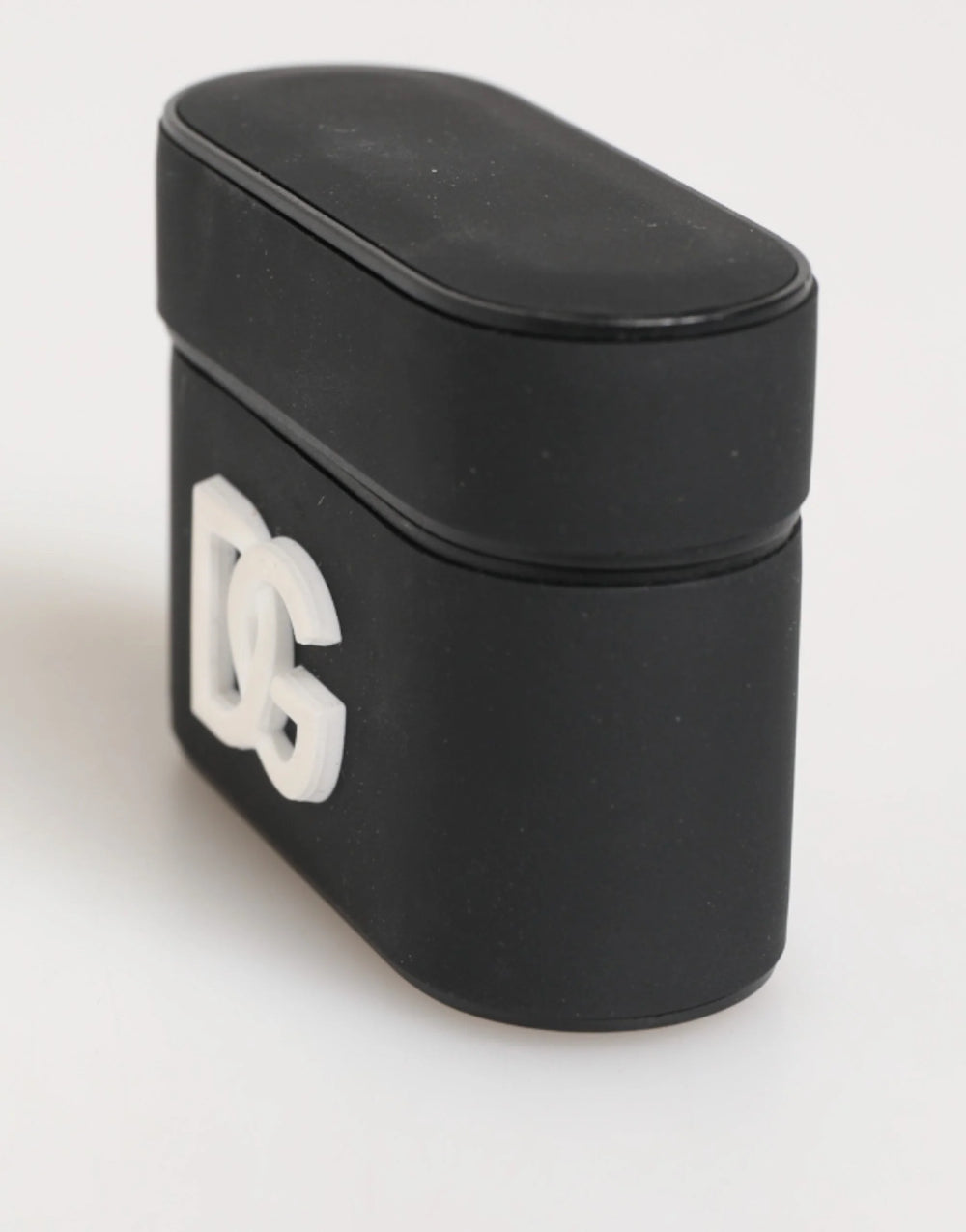 Dolce & Gabbana Black White Rubber Embossed Logo Accessory Airpods Case - Headphone Carrying Cases