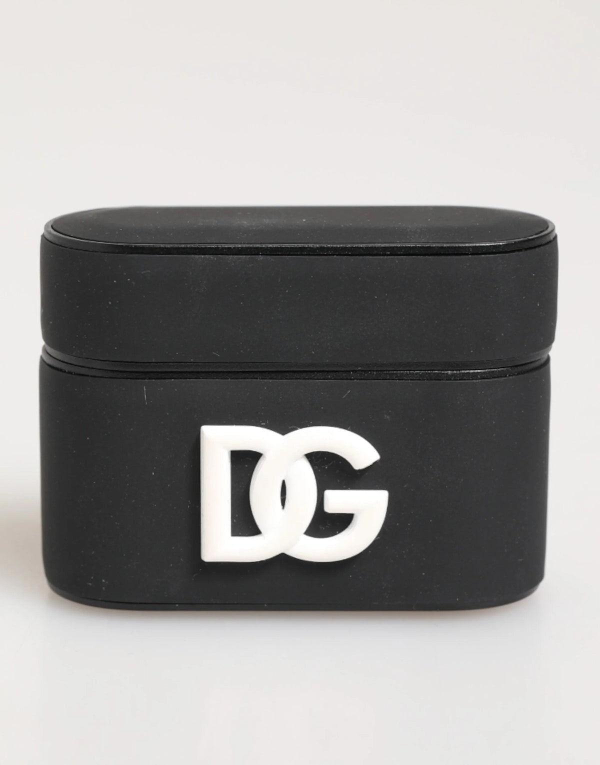 Dolce & Gabbana Black White Rubber Embossed Logo Accessory Airpods Case - Headphone Carrying Cases