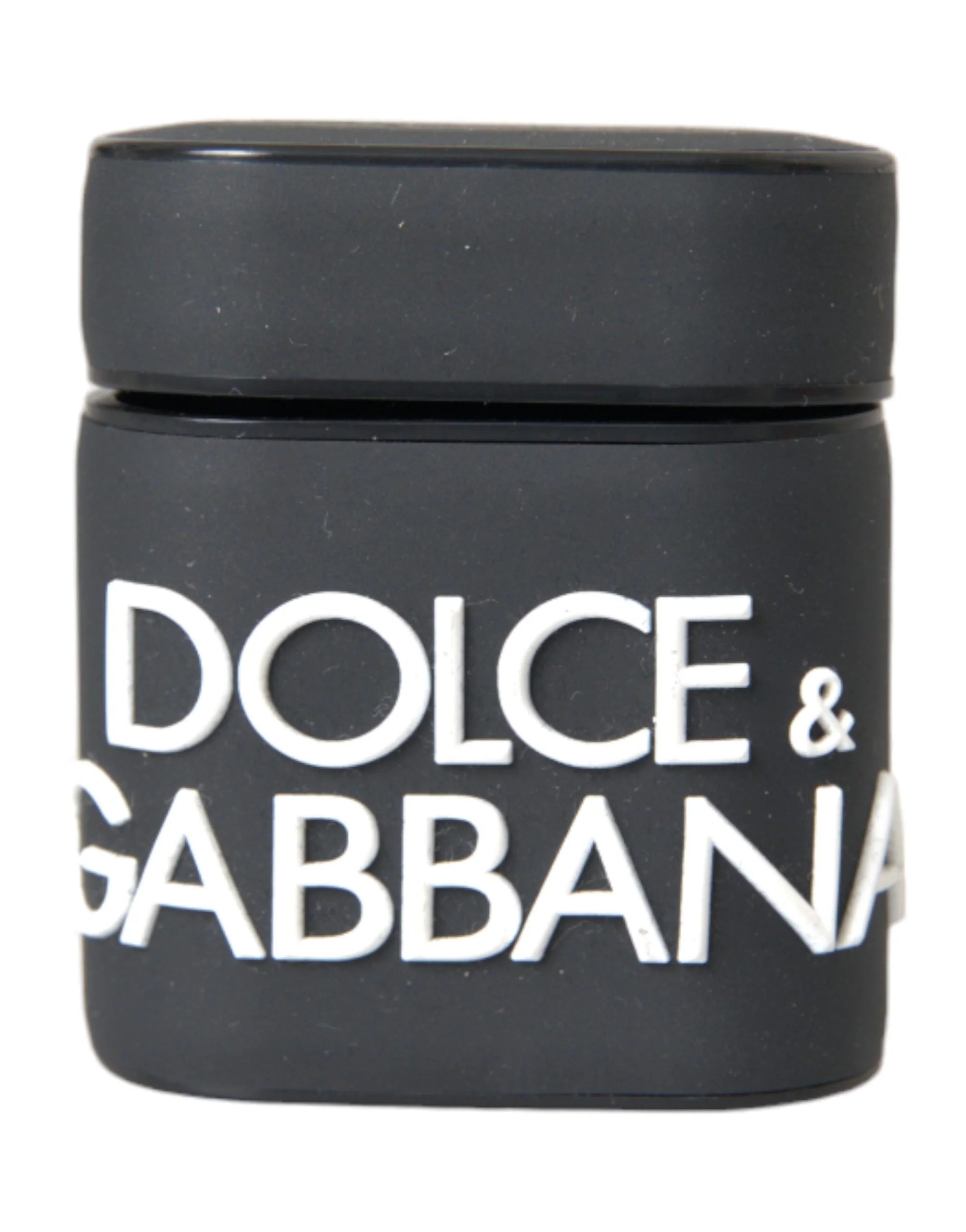 Dolce & Gabbana Black White Silicone Embossed Logo Airpods Case - Headphone Carrying Cases