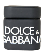 Dolce & Gabbana Black White Silicone Embossed Logo Airpods Case - Headphone Carrying Cases