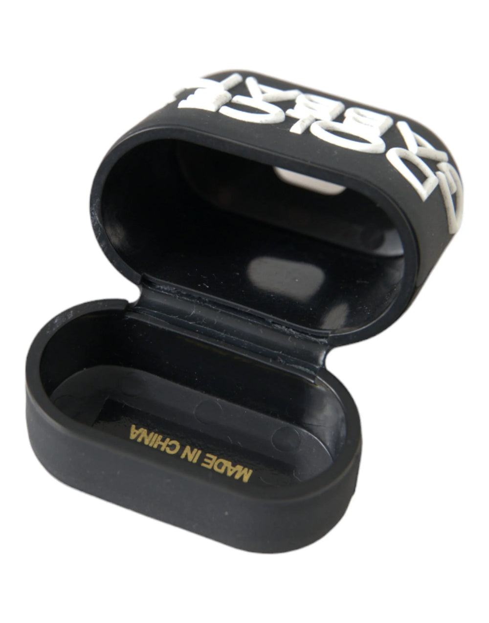 Dolce & Gabbana Black White Silicone Embossed Logo Airpods Case - Headphone Carrying Cases