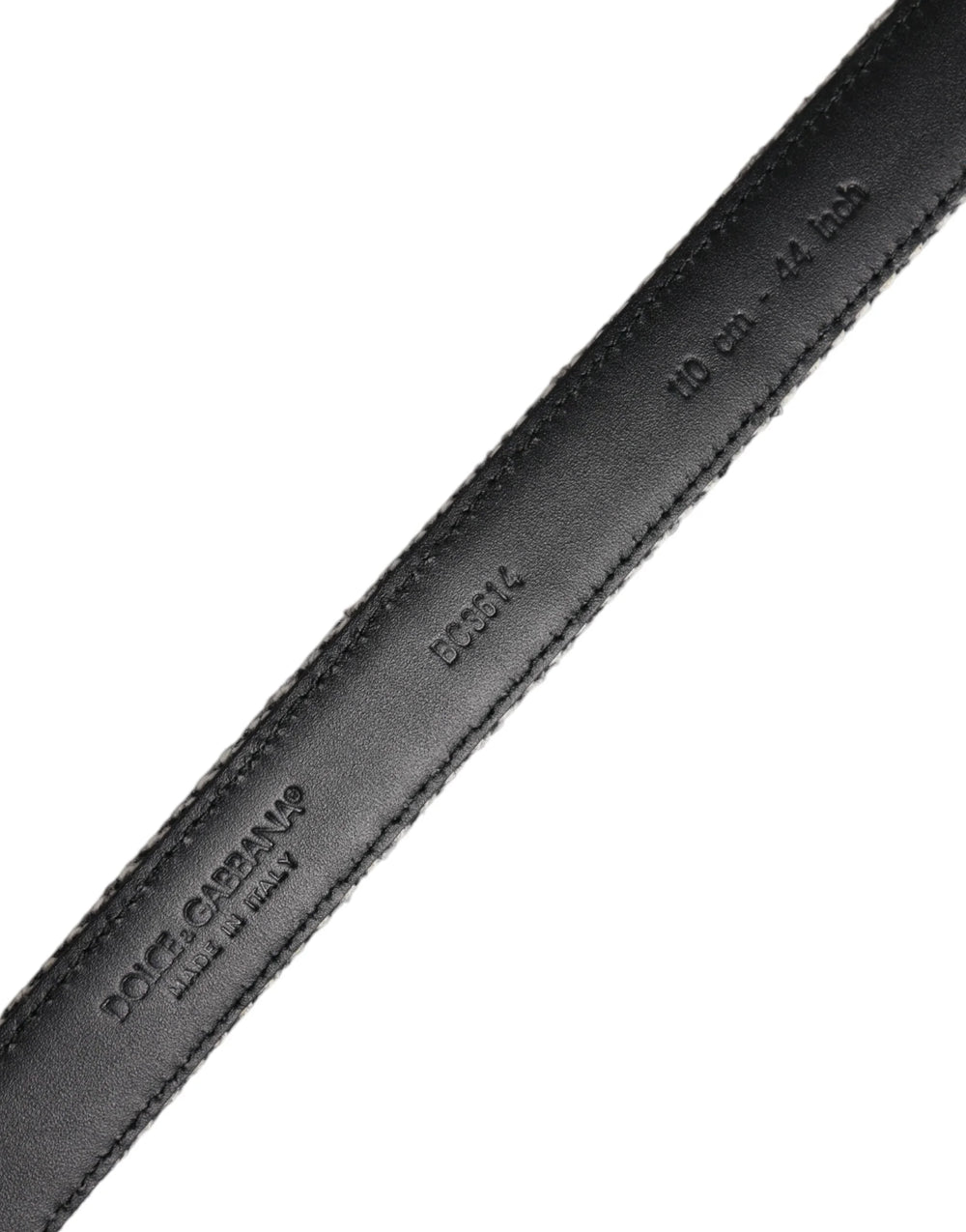 Dolce & Gabbana Black White Silver Tone Metal Buckle Belt - 110 cm / 44 Inches - Belts