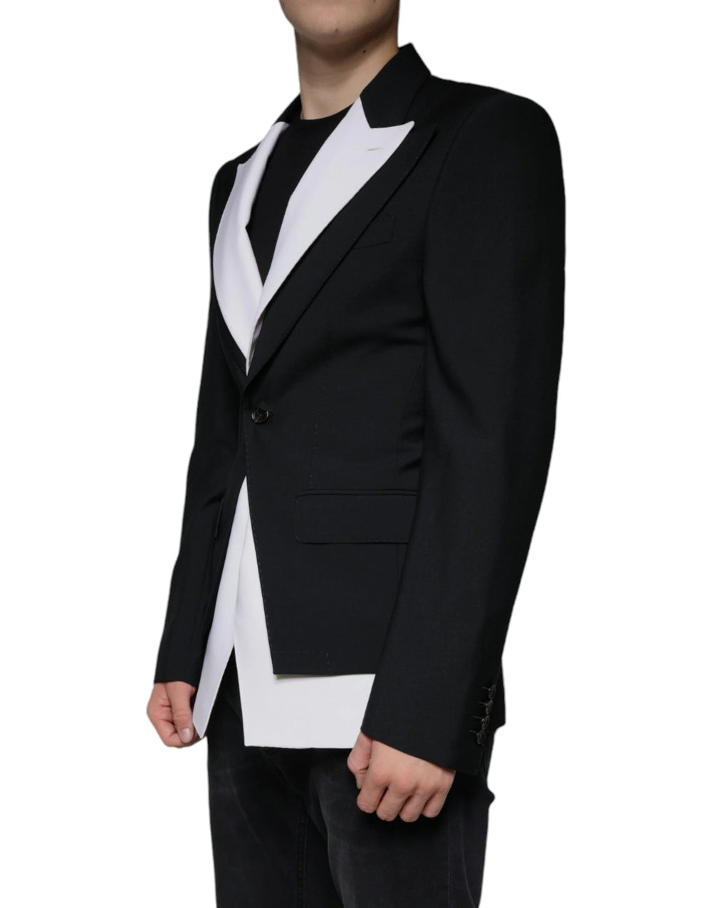 Dolce & Gabbana Black White Single Breasted Dress Blazer - IT50 | L - Sport Jackets