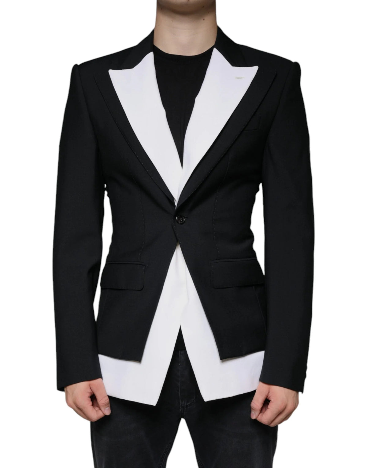 Dolce & Gabbana Black White Single Breasted Dress Blazer - IT50 | L - Sport Jackets