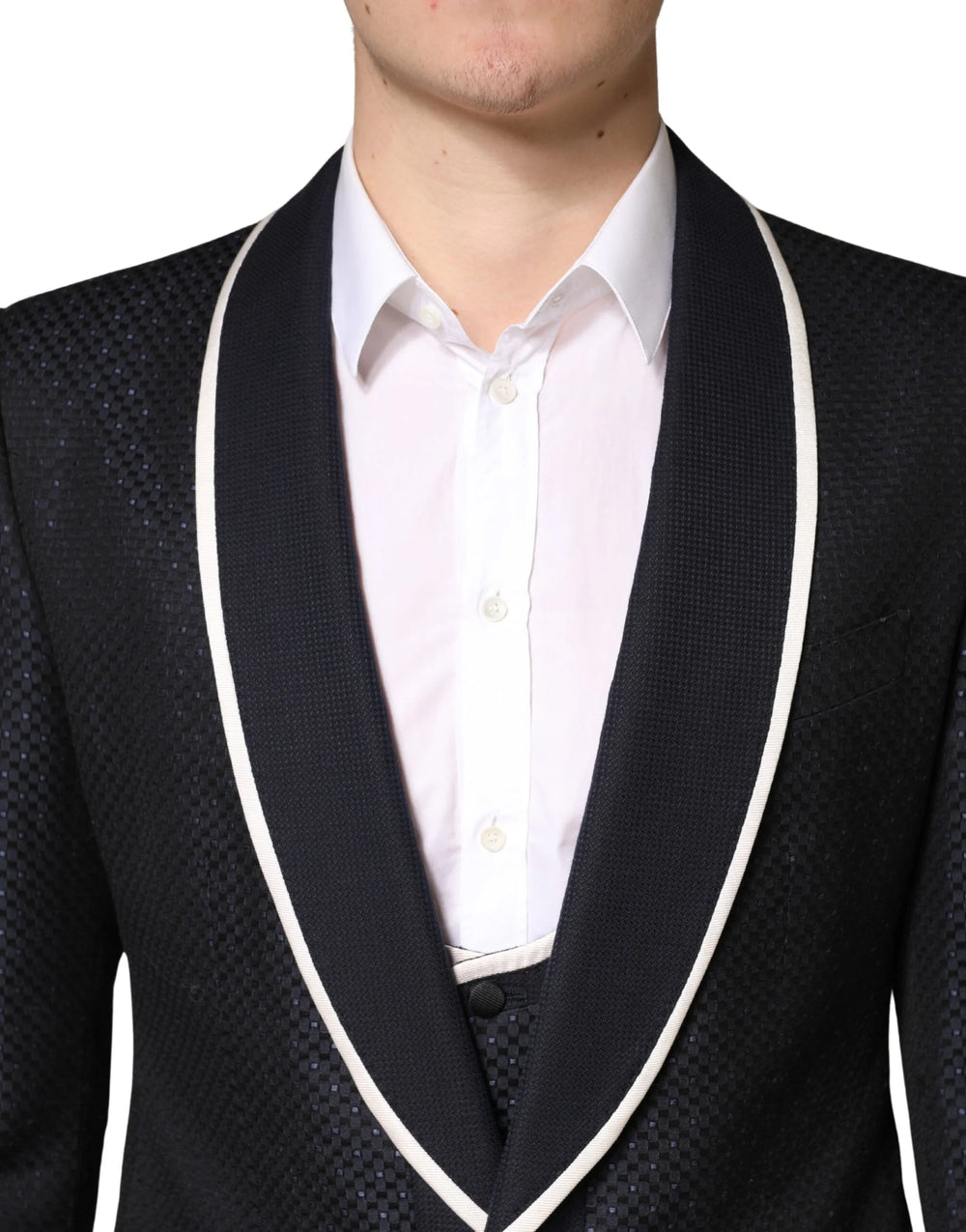 Dolce & Gabbana Black White Single Breasted SICILIA Men 3 Piece Suit - IT50 | L