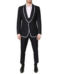 Dolce & Gabbana Black White Single Breasted SICILIA Men 3 Piece Suit - IT50 | L