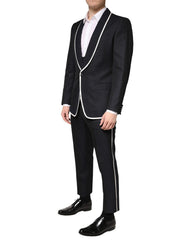 Dolce & Gabbana Black White Single Breasted SICILIA Men 3 Piece Suit - IT50 | L