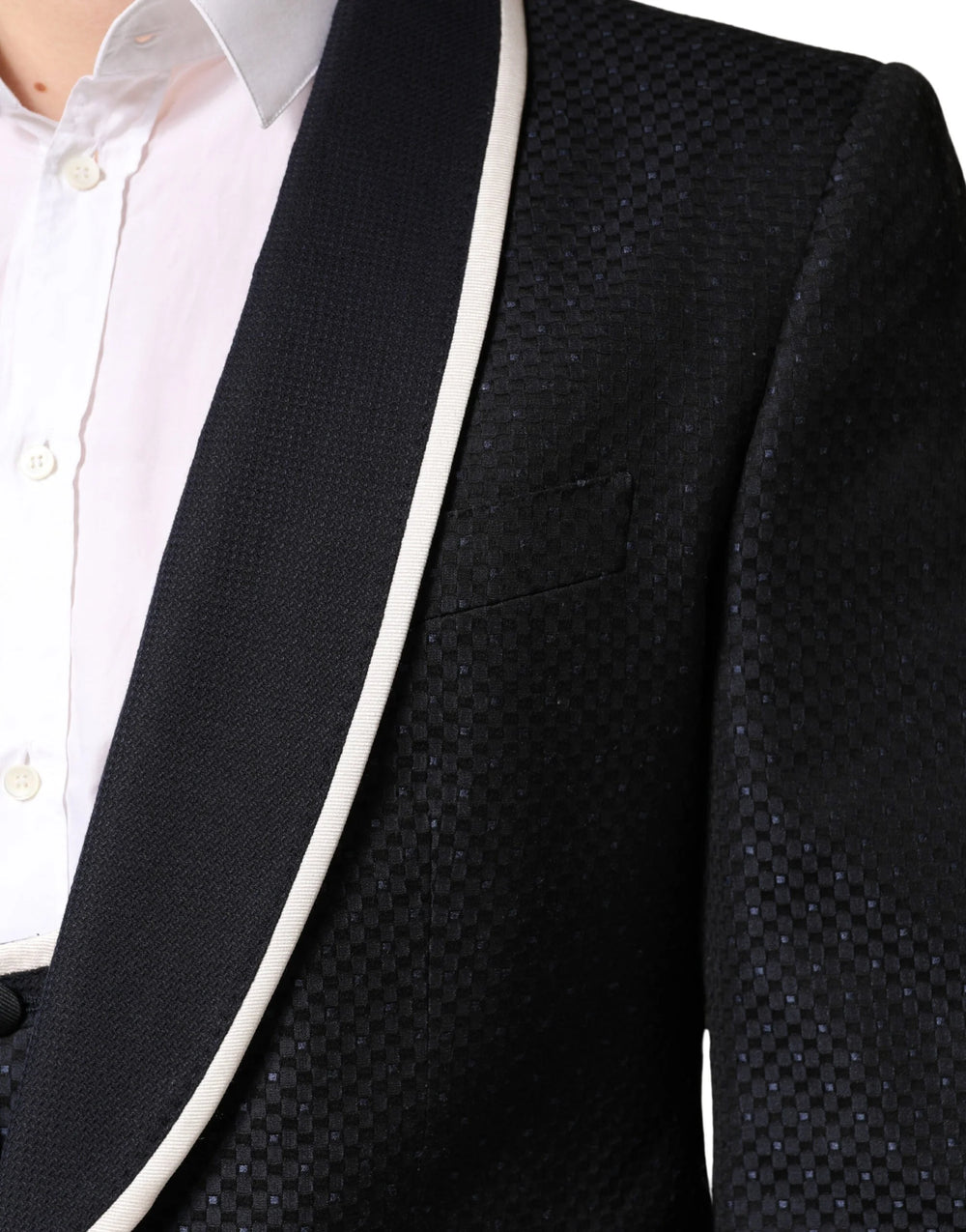 Dolce & Gabbana Black White Single Breasted SICILIA Men 3 Piece Suit - IT50 | L