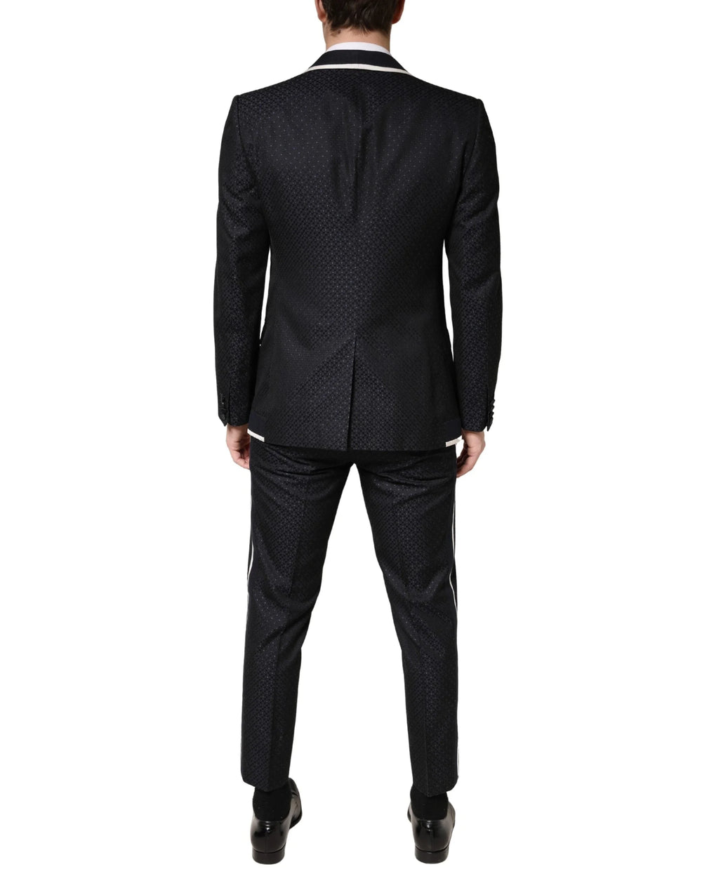 Dolce & Gabbana Black White Single Breasted SICILIA Men 3 Piece Suit - IT50 | L