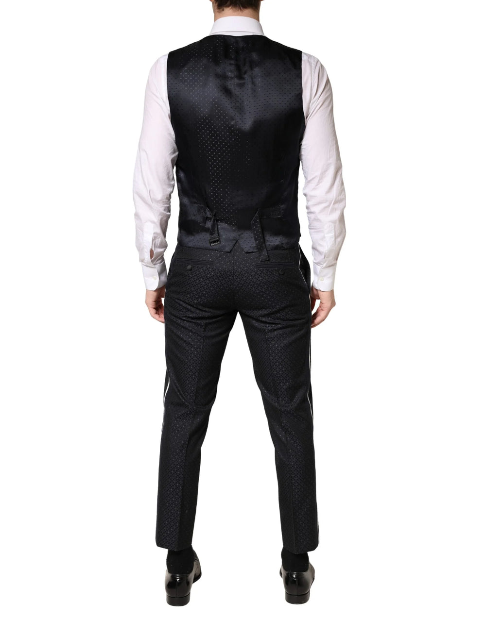 Dolce & Gabbana Black White Single Breasted SICILIA Men 3 Piece Suit - IT50 | L