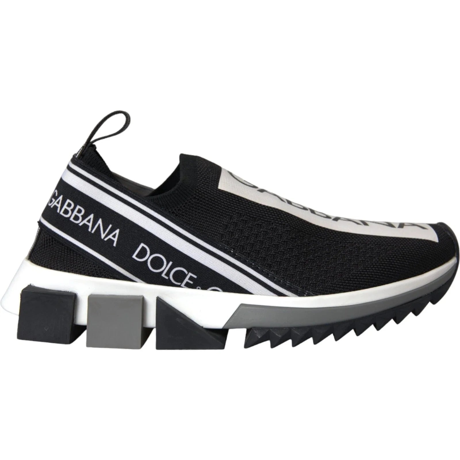Dolce & Gabbana Black White Slip On Sorrento Sneakers Shoes - Sneakers
