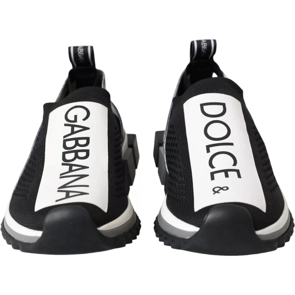Dolce & Gabbana Black White Slip On Sorrento Sneakers Shoes - EU 39.5 | US 6.5 - Sneakers