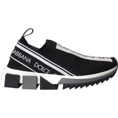 Dolce & Gabbana Black White Slip On Sorrento Sneakers Shoes - EU 39.5 | US 6.5