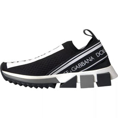 Dolce & Gabbana Black White Slip On Sorrento Sneakers Shoes - EU 39.5 | US 6.5