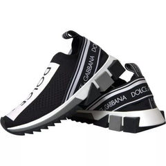 Dolce & Gabbana Black White Slip On Sorrento Sneakers Shoes - EU 39.5 | US 6.5
