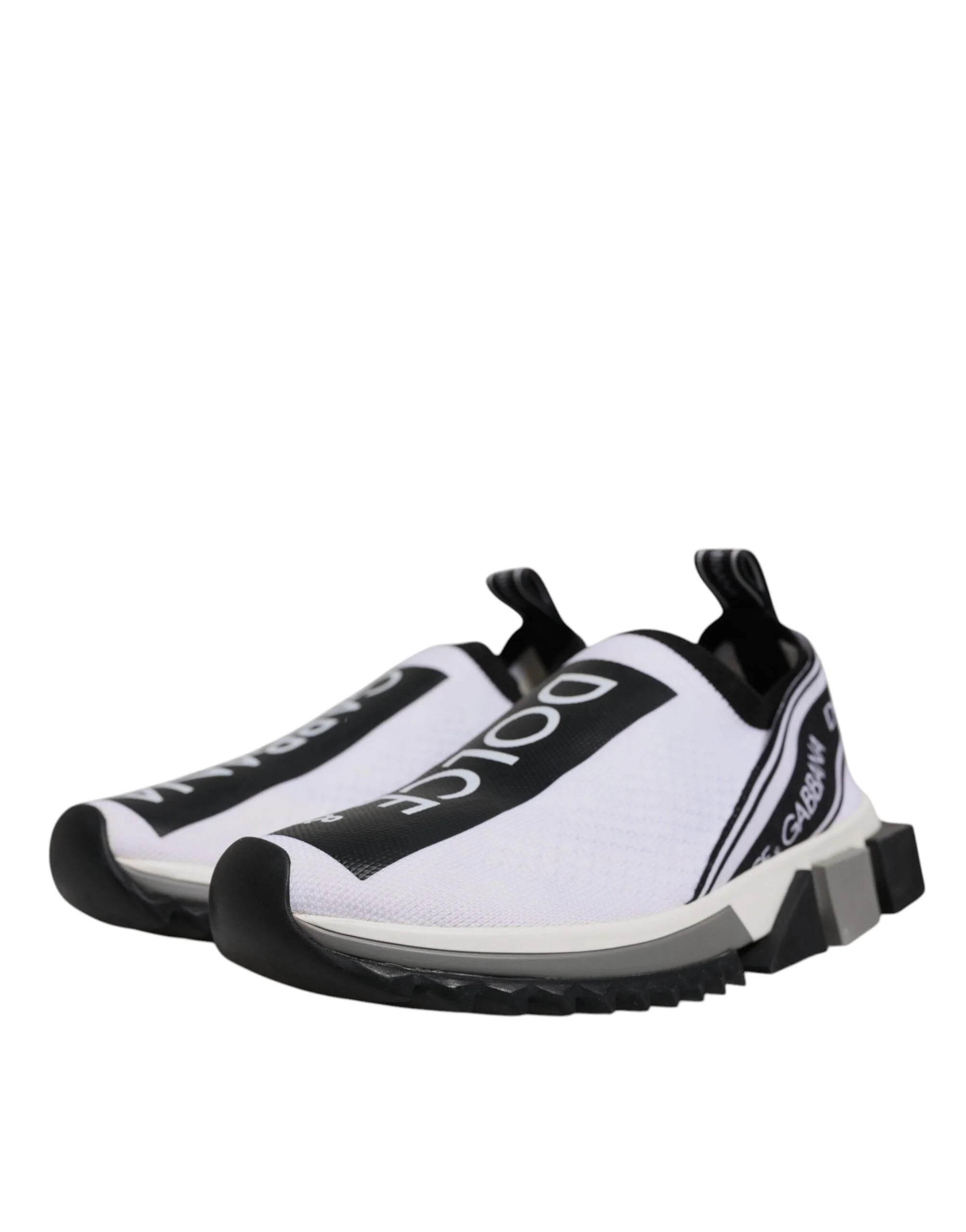 Tenisky Dolce & Gabbana Black White Slip On Sorrento - EU37/US6.5