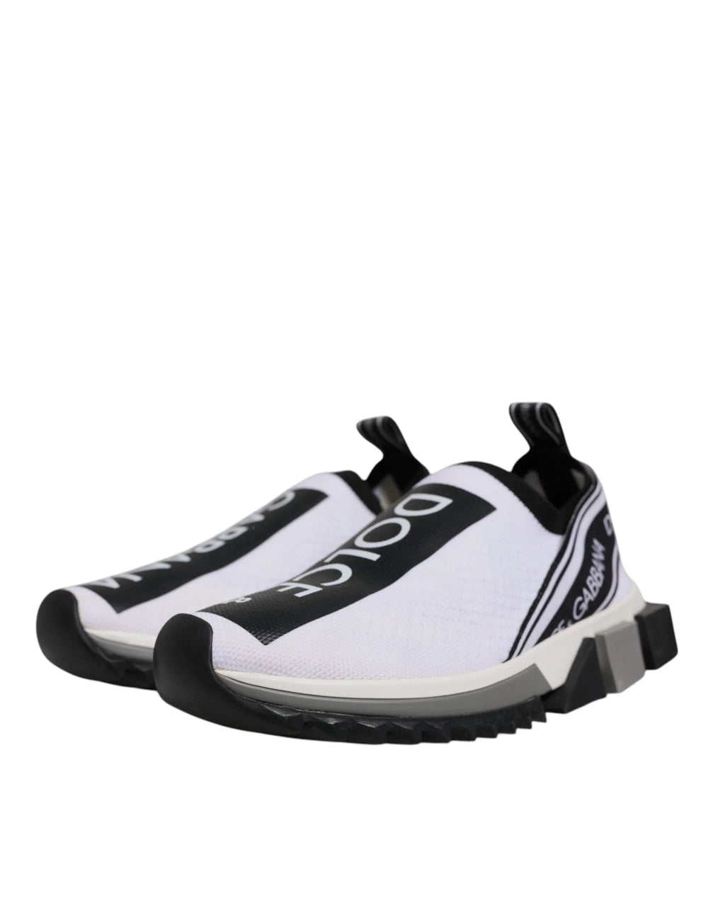 Tenisky Dolce & Gabbana Black White Slip On Sorrento - EU37/US6.5
