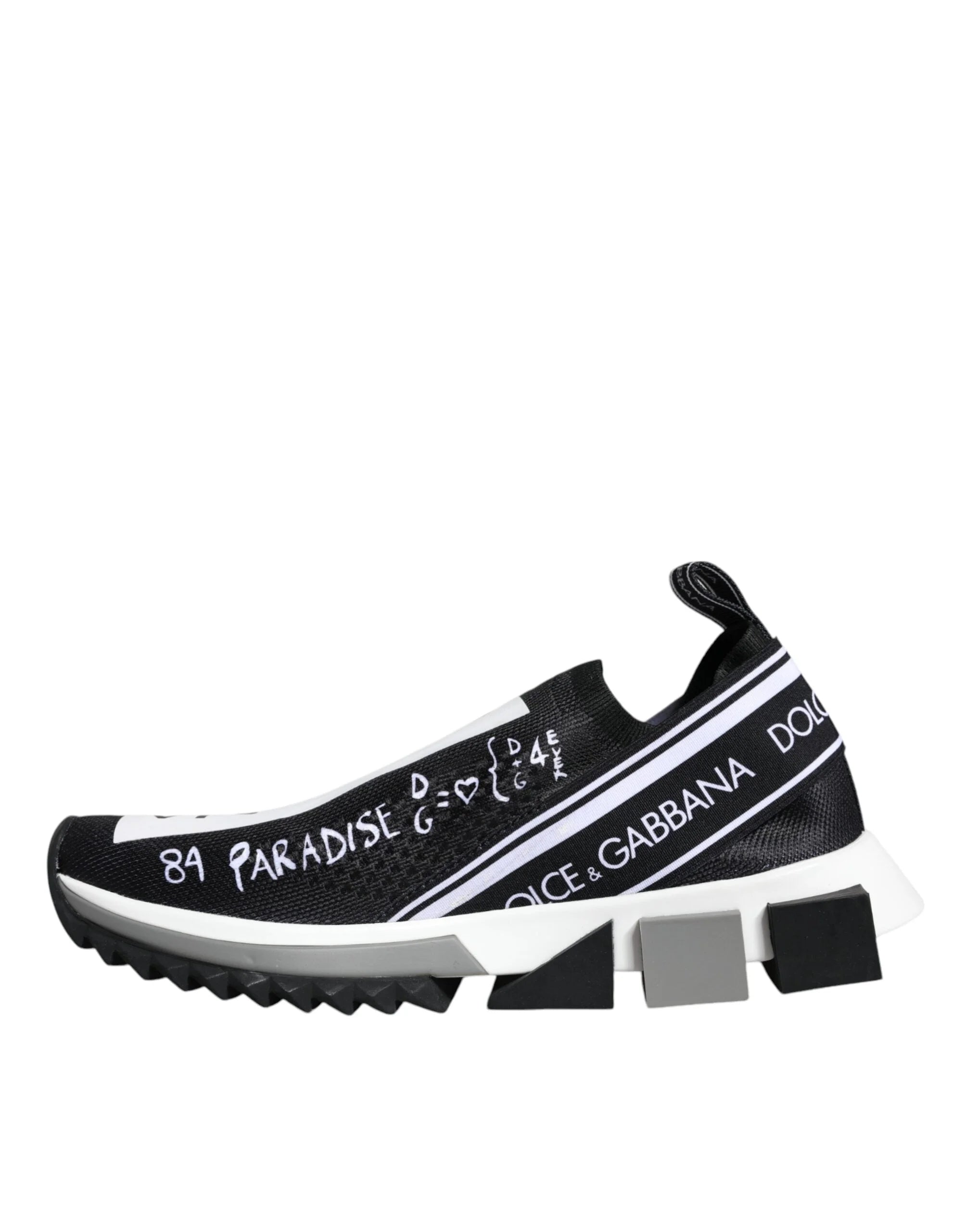 Sneakerși Dolce & Gabbana Negri Albi Sorrento cu talpă joasă