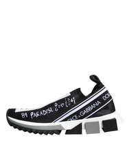 Sneakerși Dolce & Gabbana Negri Albi Sorrento cu talpă joasă