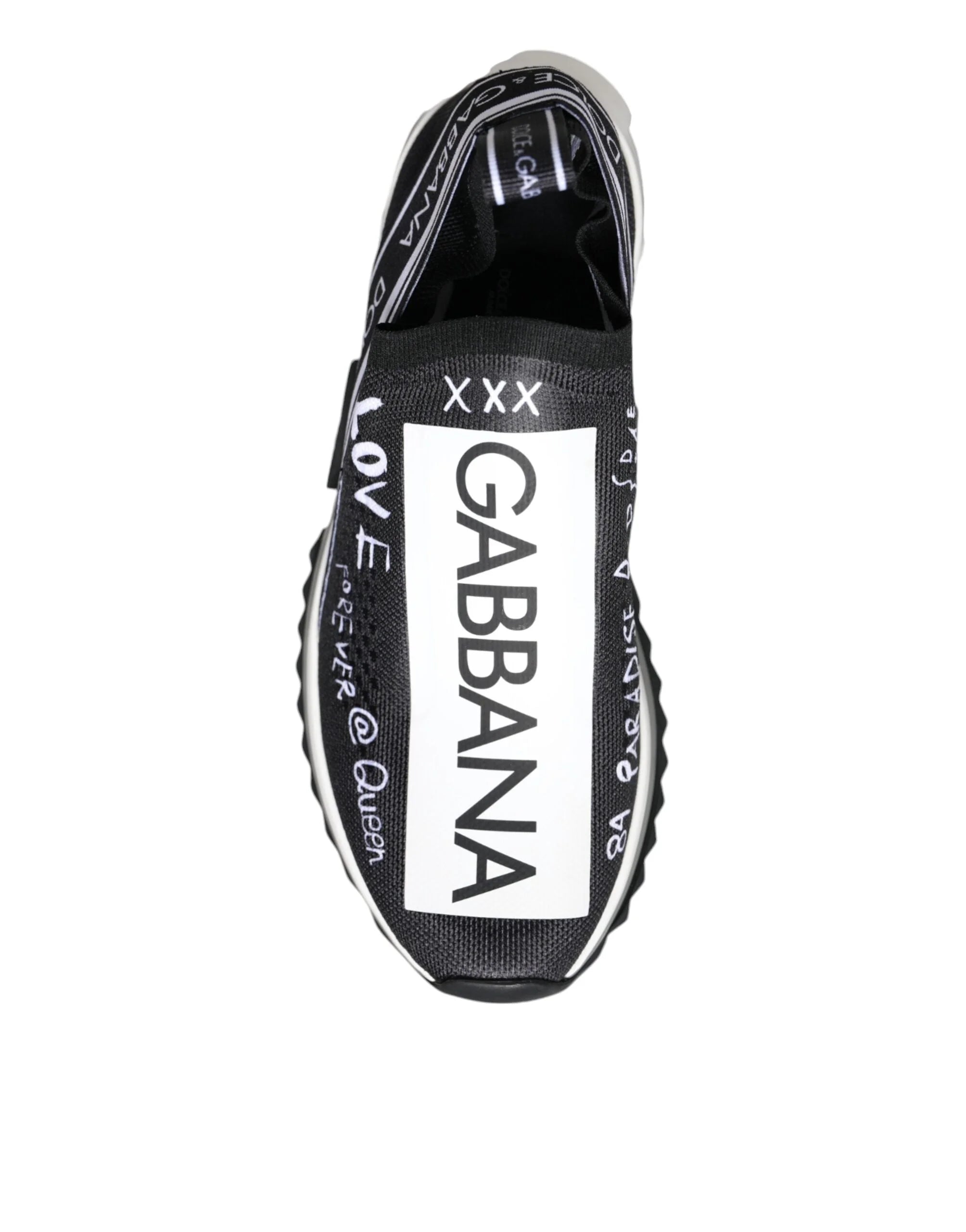 Sneakerși Dolce & Gabbana Negri Albi Sorrento cu talpă joasă