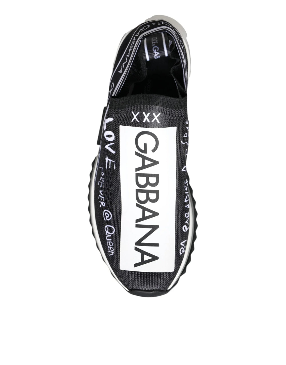 Sneakerși Dolce & Gabbana Negri Albi Sorrento cu talpă joasă