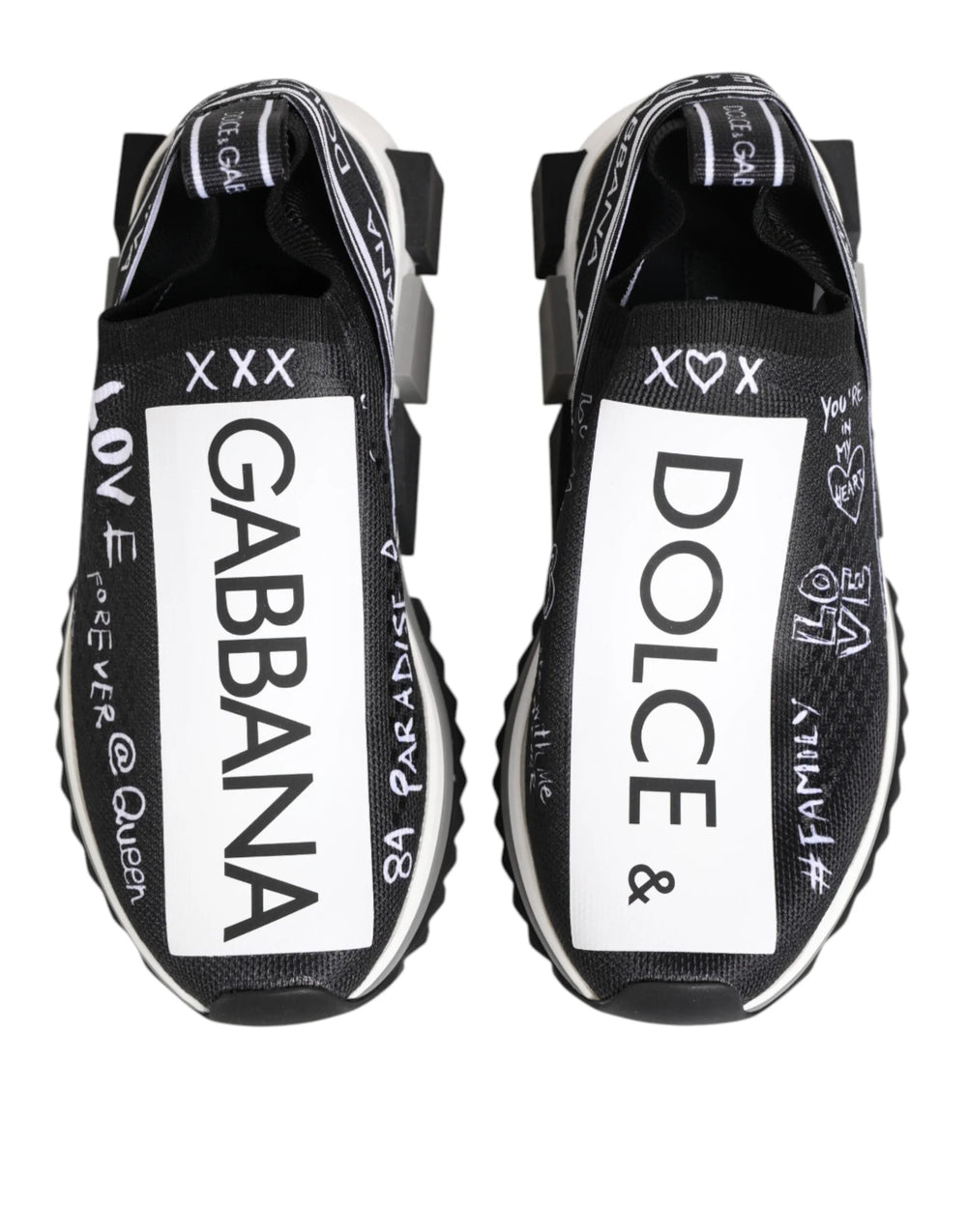 Dolce & Gabbana Black White Sorrento Low Top Sneakers Shoes - Sneakers