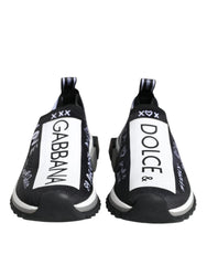Sneakerși Dolce & Gabbana Negri Albi Sorrento cu talpă joasă