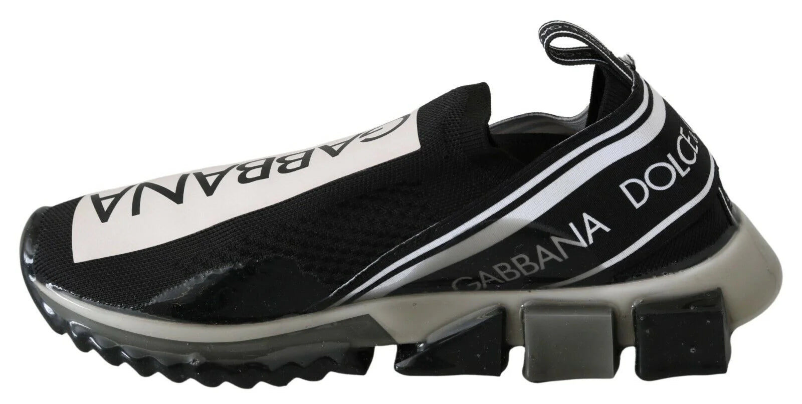 Dolce & Gabbana Black White SORRENTO Sport Stretch Sneakers - EU39/US6