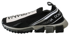 Dolce & Gabbana Black White SORRENTO Sport Stretch Sneakers - EU39/US6