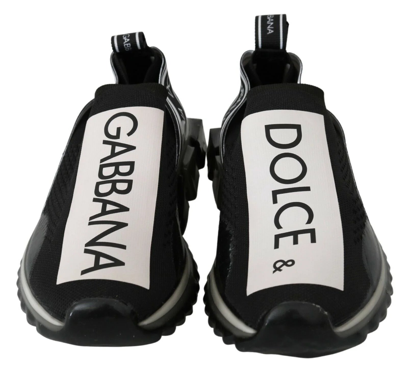 Dolce & Gabbana Black White SORRENTO Sport Stretch Sneakers - EU39/US6