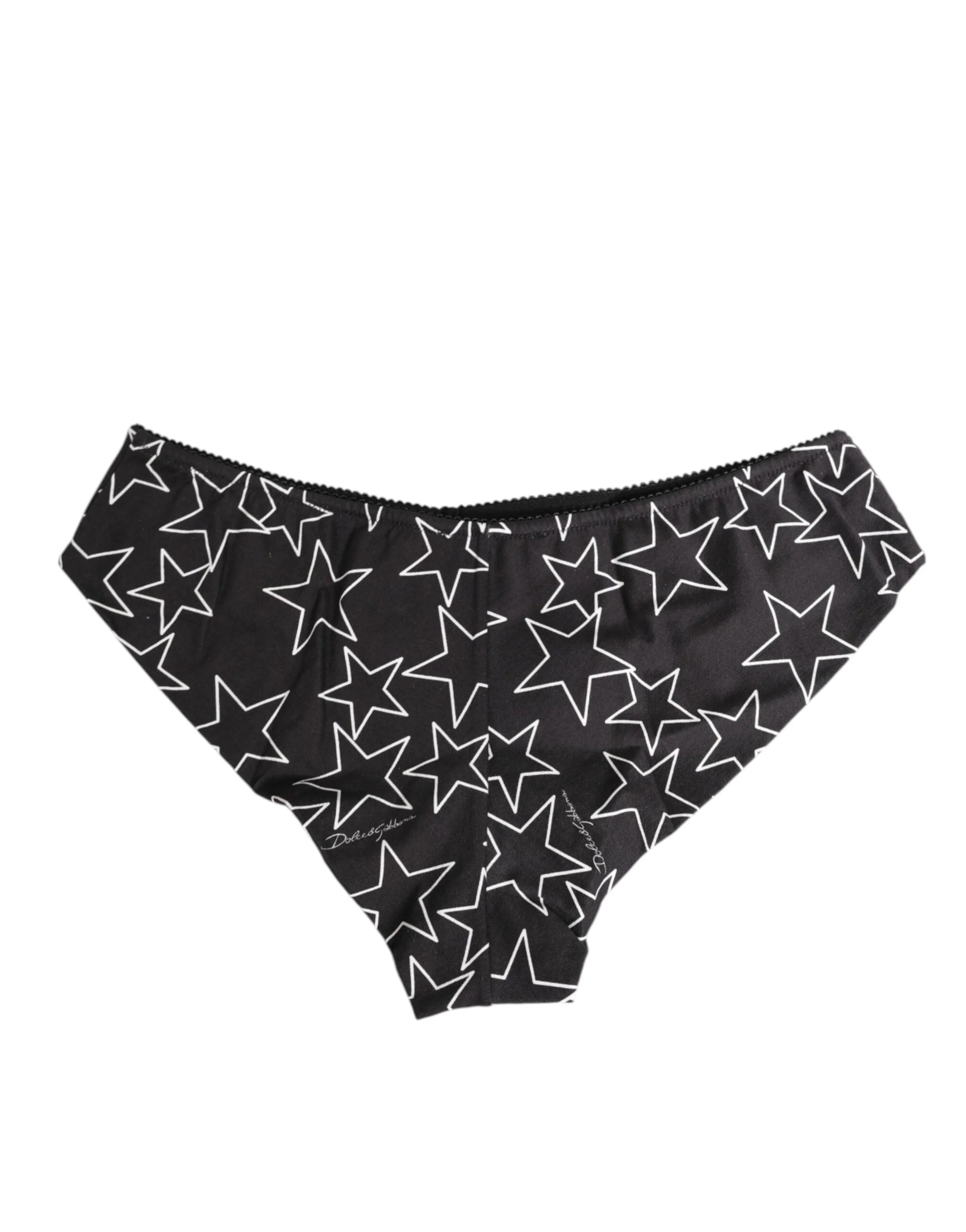 Dolce & Gabbana Black White Star Print Cotton Slip Panty Underwear - IT3 | M - Briefs